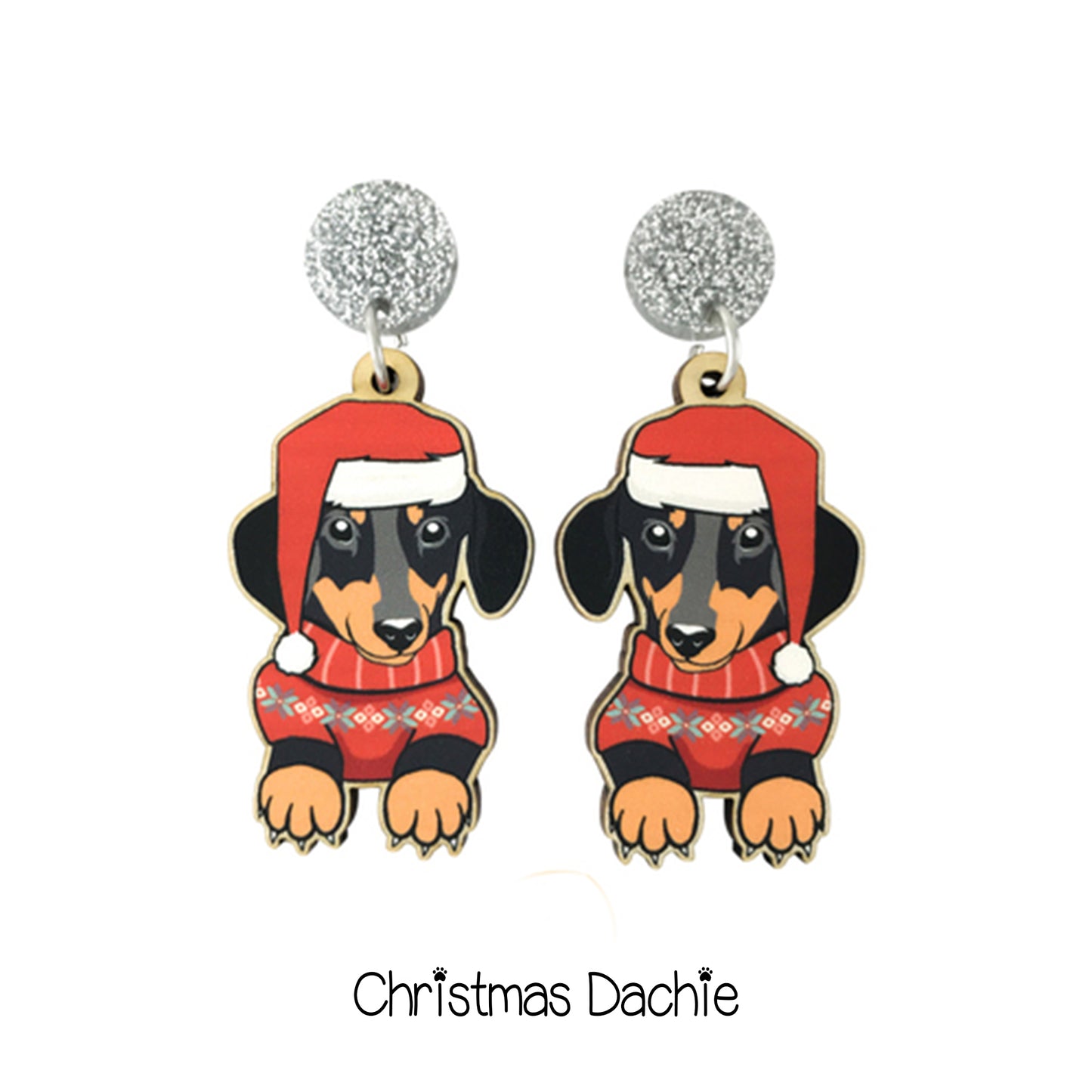 Doggy Christmas Earrings